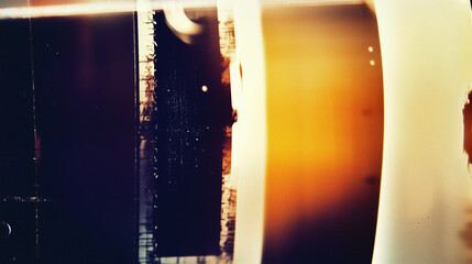 old brown film frame, blank cinema film strip with retro vintage look, film noise texture and background, old film frame from analog retro film roll, photo texture with grain and scratches