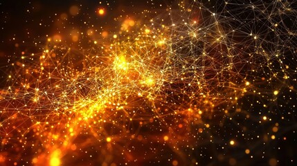 Fototapeta premium Abstract network background featuring interconnected lines and glowing nodes, ideal for digital technology, communication, and data transfer themes in modern graphic design and presentations.