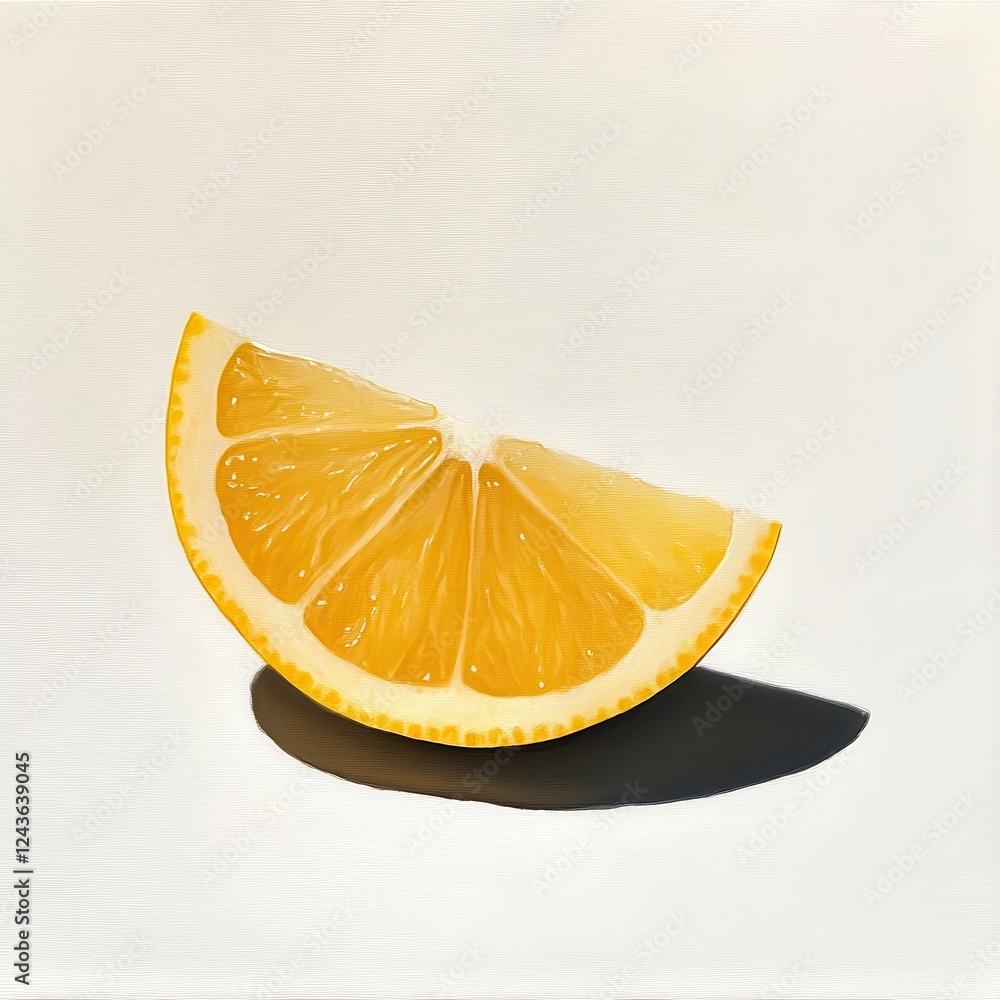 Poster fresh lemon slice showcasing vibrant yellow color with perfect texture and detail brightening any se
