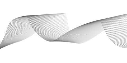 Dynamic minimal smoke sound line. Abstract glowing white blend line smooth flow soundwave curve energy gradient vector futuristic digital outline line science design.	
