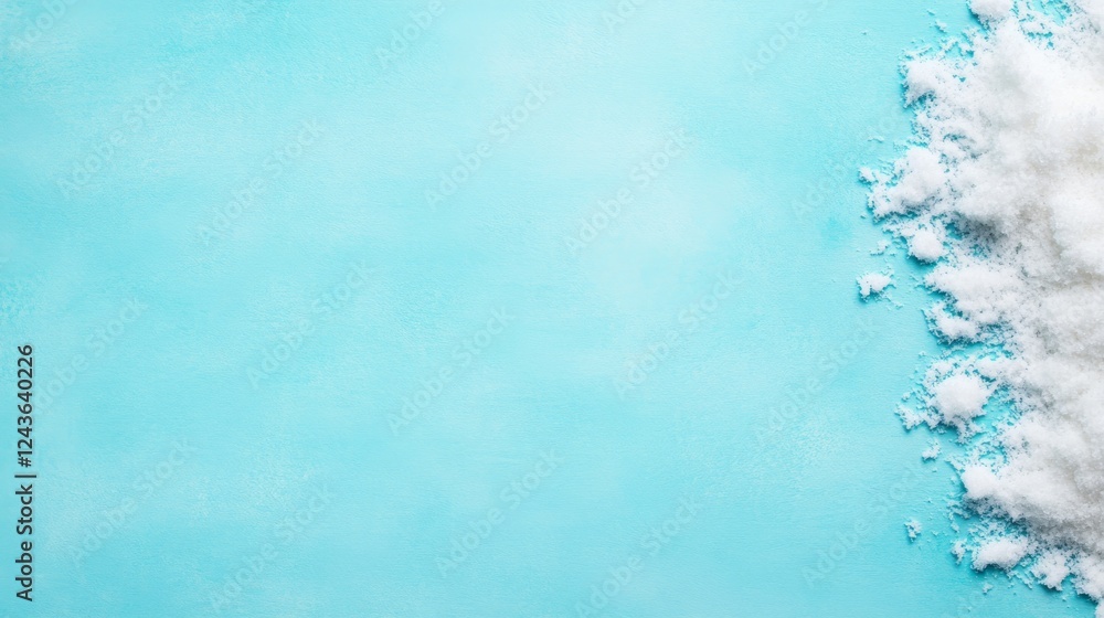 Aufkleber view of a smooth snowdrift that captures light and shadow, contrasted by a soft pastel blue backgrou