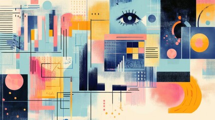 Creative depiction of digital wallets showcasing vibrant colors and abstract shapes in a modern design