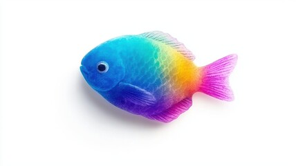 Playful Tropical Fish in Bright Bold Colors Swimming in Clear Water