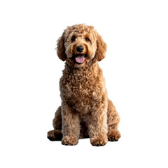 golden doodle dog isolated on transparent background