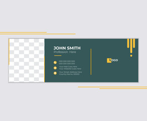 Modern and minimalist email signature , Creative & Editable footer template