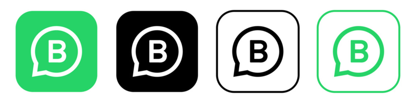Icono de whatsapp business, logotipo de whatsapp business, conjunto de logotipos de s&iacute;mbolos de whatsapp business