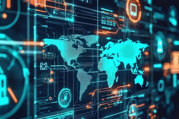 Geographic features outlined across continents and countries.