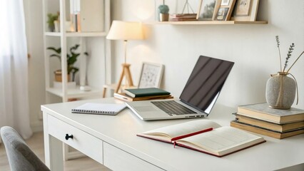 Cozy and Minimalist Home Office Setup for Productive Work Environment