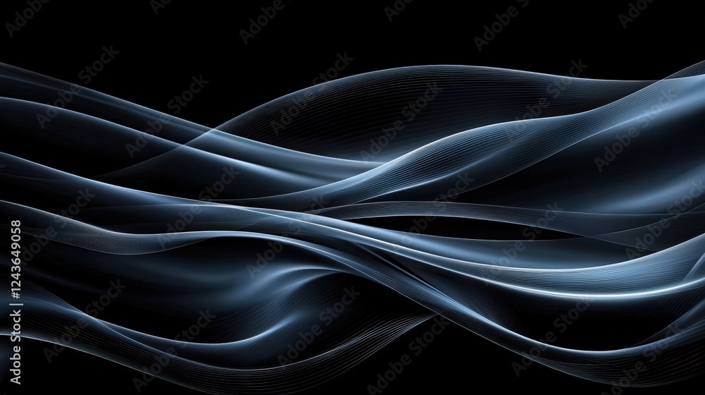 Poster dynamic movement in abstract black textures