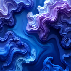 "Flowing Layers of Blue and Purple: Abstract Fluid Art