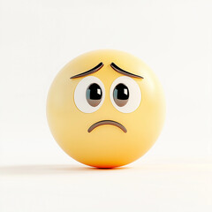 Sad 3D emoji with large eyes and subtle expression against a plain background