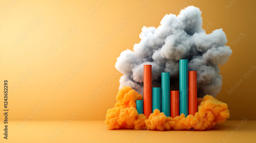 Poster explosive growth trends in business analytics studio environment digital graphics abstract viewpoint