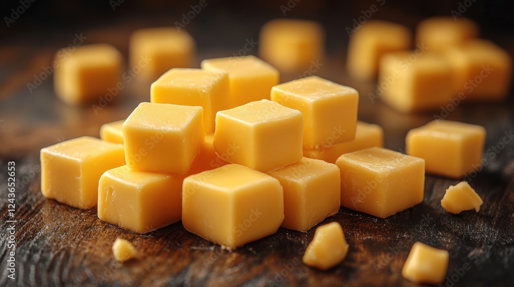 Poster butter cube isolated on transparent background