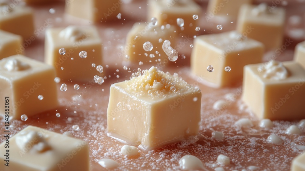 Poster butter cube isolated on transparent background
