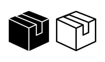 Box icon logo design. box sign and symbol, parcel, package