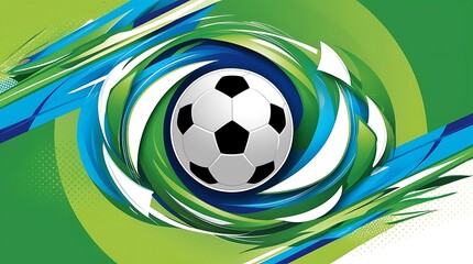 Naklejka premium soccer ball on green grass