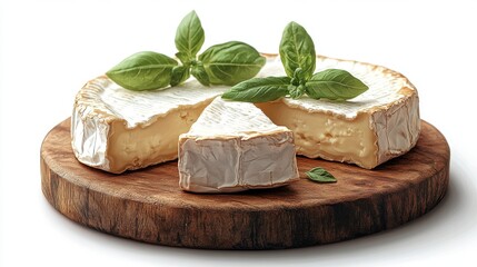 camembert cheese isolated on transparent background