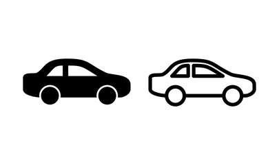 Car icon logo design. car sign and symbol. small sedan