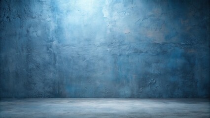 Moody Blue Textured Wall and Floor Background for Design Projects