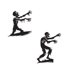 Zombie reaching out for prey silhouette
