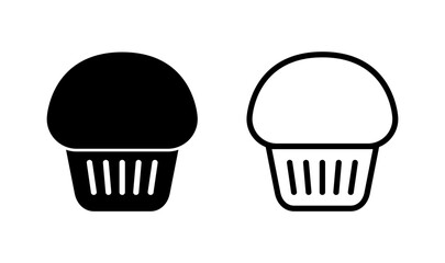 Cup cake icon logo design. Cup cake sign and symbol