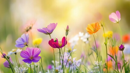 spring wild flower field background