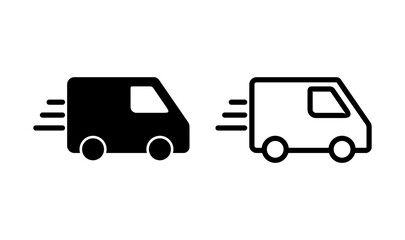Delivery truck icon logo design. Delivery truck sign and symbol. Shipping fast delivery icon