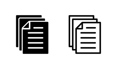 Document icon logo design. Paper sign and symbol. File Icon
