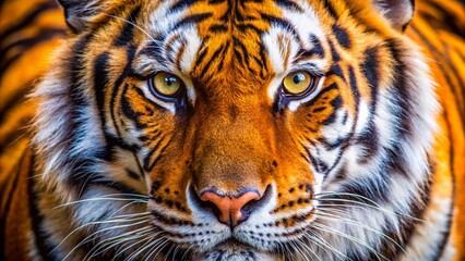 Fototapeta premium Tiger Skin Texture Background: Dramatic Portrait Photography Design Element