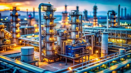 Tilt-Shift Miniature of Dow Terneuzen Chemical Plant: Ethylene, Propylene, Butadiene, Benzene Production