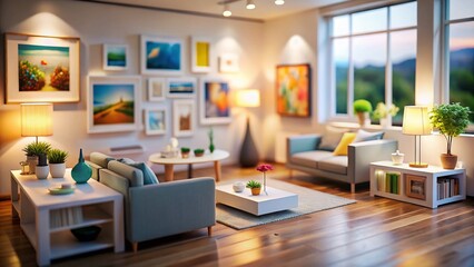 Tilt-Shift Photography: Creative Clips Hanging Paper Mockup for Modern Interior Design & Art Display