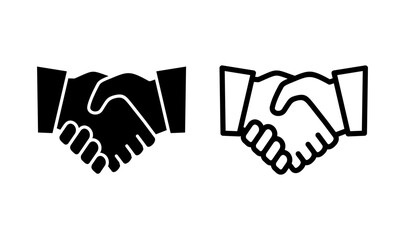 Handshake icon logo design. business handshake sign and symbol. contact agreement