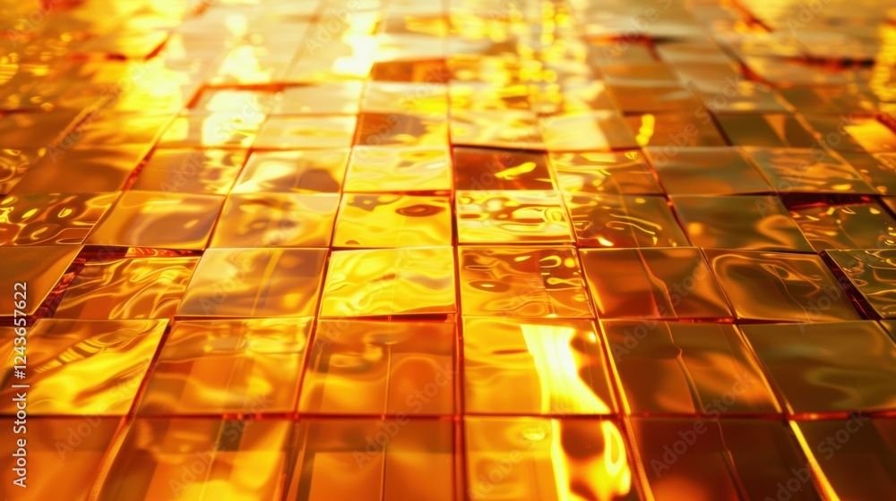 Poster an abstract 3d render with reflective surfaces and complex patterns. stock photo --ar 16:9 --style r