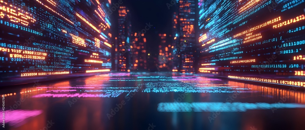 Poster a computer screen with a bunch of numbers and letters