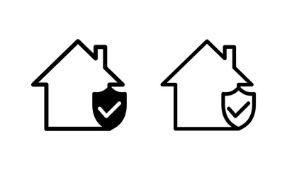 home insurance icon logo design. home protection sign and symbol