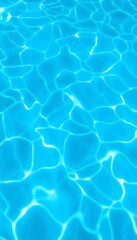 Surface of blue swimming pool, background of water in swimming pool. Blue ripped water in swimming pool. Abstract summer background concept. Fun relaxation carefree copy space wallpaper, flat design