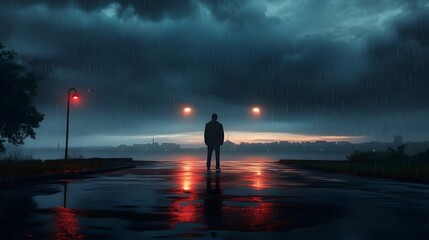 Fighting mental health, depressing mood, rainy