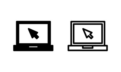 Laptop icon logo design. computer sign and symbol