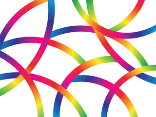 Abstract gradient rainbow party background with color lines, curves and swirl elements with gradients and copy space for text