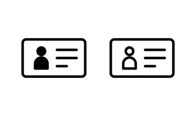 License icon logo design. ID card icon. driver license, staff identification card