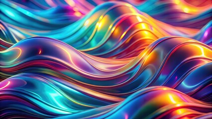 Obraz premium Colorful holographic abstract liquid waves futuristic motion background, wave motion, abstract