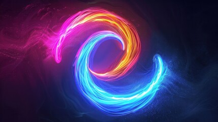 A minimalist abstract wave in bright neon hues on a dark background. stock photo --ar 16:9 --style raw --v 6 Job ID: 514f46a3-d577-4901-8652-25efa0613735
