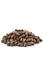 Fototapeta premium Tranquil Scattered Coffee Beans - Aromatic coffee beans, a symbol of energy, comfort, mornings, and social gatherings. They represent warmth, richness, and a delightful sensory experience.