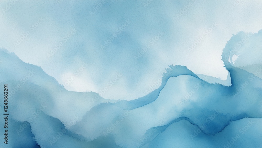 Aufkleber soft blue abstract waves create a calming and serene atmosphere in artistic design