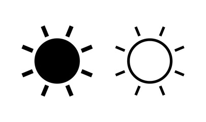 Sun icon logo design. Brightness sign and symbol