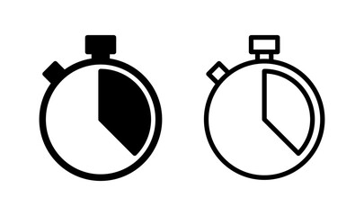 Stopwatch icon logo design. Timer sign and symbol. Countdown icon. Period of time
