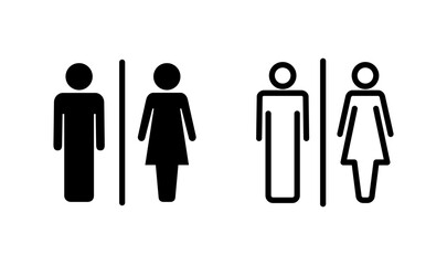 Toilet icon logo design. Girls and boys restrooms sign and symbol. bathroom sign. wc, lavatory