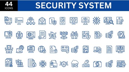 Security system icon collection set.