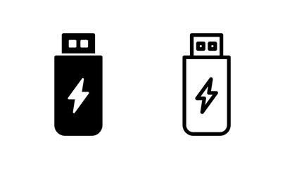 Usb icon logo design. Flash disk sign and symbol. flash drive sign. usb charging