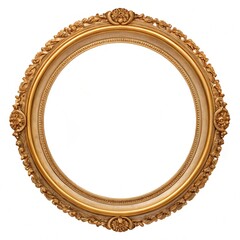 antique golden frame isolated on white background
